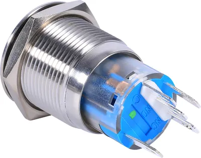 Produktbild von 19mm 12-24V Wasserdicht Edelstahl Selbstverriegelung Einrastende Drucktaste Schalter Grüne LED