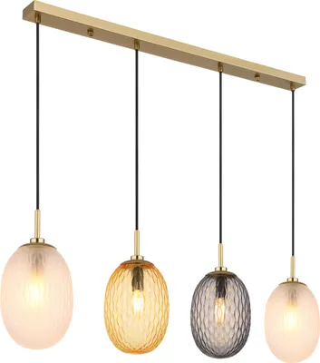 Produktbild von Globo Lighting Hängeleuchte Metall goldfarben matt, 4x E14