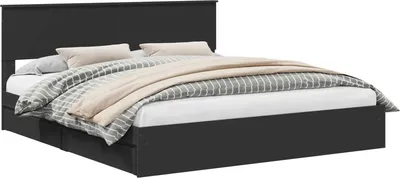 Obrázok produktu pre vidaXL Úložná posteľ čierna 200 x 200 cm materiál na báze dreva