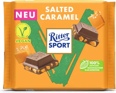 Obrázek produktu pro Čokoládová tyčinka Ritter Sport Vegan Salted Caramel Vegan Edition 100g