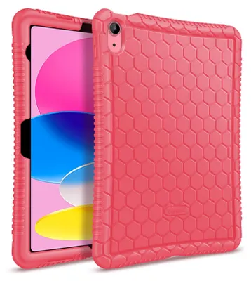 Produktbild von Fintie Silikon Hülle für iPad 11. Generation 11 Zoll 2025, iPad 10 Generation 10.9 Zoll 2022- [Bienenstock Serie] Leichte rutschfeste Stoßfeste Schutzhülle Tasche Case Cover, Pink