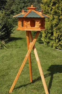 Produktbild von Vogelhaus mit Bitumendach und Ständer - Futterhaus für Garten und Balkon