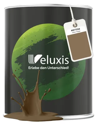 Produktbild von Wandfarbe Braun Beige Grün Matt Innenfarbe – Deckkraft Klasse 1, VOC-frei, Ohne Grundierung, Tropfarm – Wohnzimmer & Schlafzimmer – 2,5L – Veluxis (Olive Taupe)