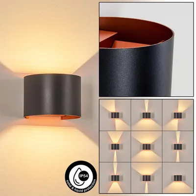 Produktbild von Salbertand Wandlampe aus Metall in Schwarz/Kupferfarben