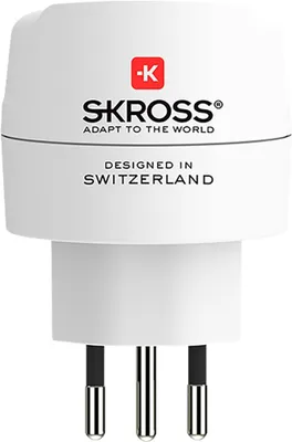 Image de Adaptateur voyage 10A Europe vers Suisse/Belgique/Italie/Brésil 2/3 poles Blanc Skross