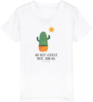 Produktbild von Mr. & Mrs. Panda Kleinkinder T-Shirt Kaktus Sonne 5-6 Jahre (110/116) - Weiß - Geschenk, Kakteen, Teenager, Baumwolle Kinder, Trennung, für, Kindershirt, Motivation