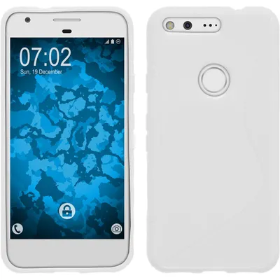 Produktbild von PhoneNatic Case kompatibel mit Google Pixel - weiß Silikon Hülle S-Style + 2 Schutzfolien