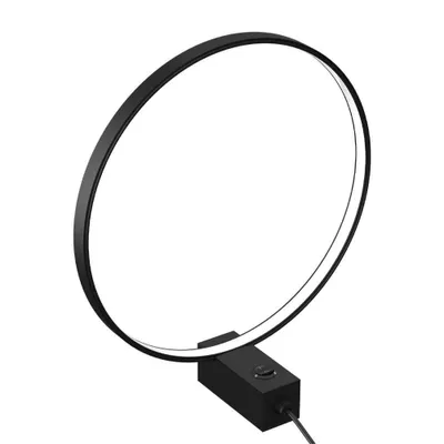 Image de Lampe de table noire, anneau Ø 27 cm, lumière chaude, LED 8,4 W, Agaro 2000 Shilo