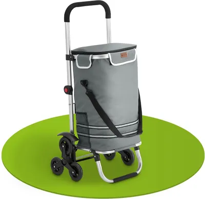 Produktbild von Juskys 3in1 Einkaufstrolley für Treppen - 56 L, klappbar & modern - Grau