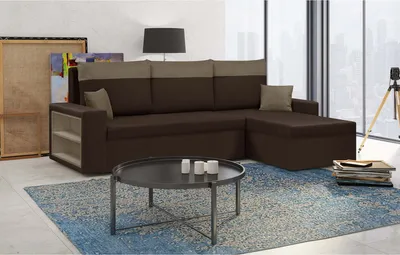 Produktbild von Ecksofa mit Schlaffunktion PABLO1 - Dunkelbraun/Hellbraun
