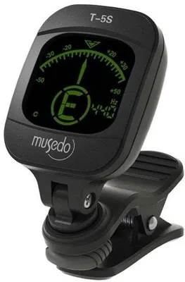 Produktbild von Chromatisches Clip-Stimmgerät T-5S mit LCD-Anzeige, schwarz, +-1 Cent, 34x37x48mm, für Gitarre, Bass, Ukulele, Violine