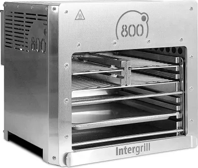 Produktbild von Intergrill 800° Gasgrill XXL Steakgrill Hochleistungsgrill Profi Qualität 24,8kg Oberhitzegrill Doppel-Brenner Edelstahl inkl. 3 Grillroste Gastroschale Schutzschublade Griff Elektroimpulszündung