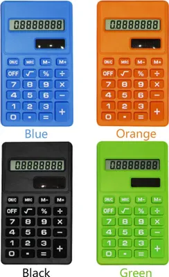 Produktbild von LCD 8 Digit Ultra Slim Calculator Soft Silicone Stationery Wissenschaftlich tragbare Studenten blau