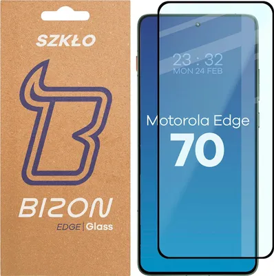 Produktbild von Gehärtetes Glas für Motorola Edge 70, Bizon Glass Edge 2, Schwarzer Rahmen
