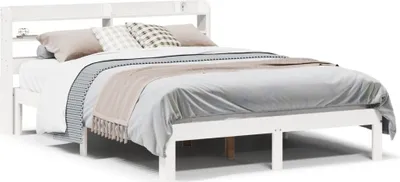 Obrázok produktu pre vidaXL Rám postele s čelom bez matraca biely 150x200 cm