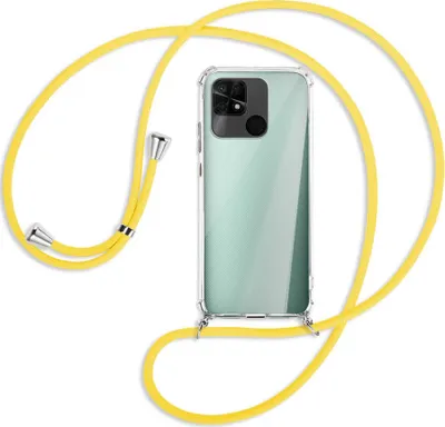 Produktbild von Handykette Backcover-Schutzhülle mit Band (Metall silberfarben) für Xiaomi Redmi 10C - gelb