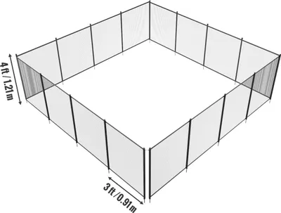 Produktbild von Poolzaun 4 x 48 FT Abnehmbarer Poolzaun für eingelassene Pools im Außenbereich