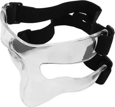 Produktbild von Sportmasken mit verstellbaren Nasenbügeln – transparent – für klare Sicht – ideal bei sportbedingten Verletzungen