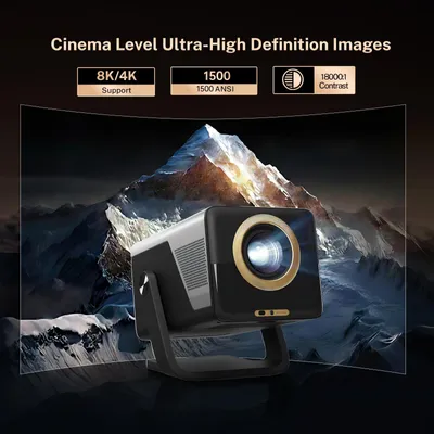 Image de Projecteur Beamer 1500 lumens ANSI - Smart TV Android 14 - 1080p Full HD - LCD - Portable