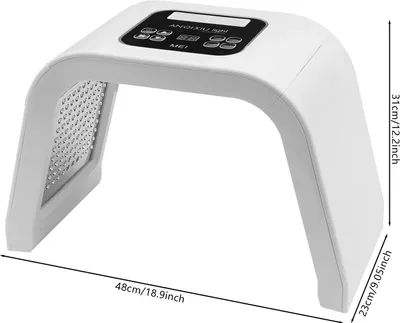 Produktbild von LED Lichttherapie Gesichtsmaske - Hautpflegegerät - 287 SMD-LEDs - 4 Wellenlängen Rot/Blau/Grün/Gelb - Timer 5–60 Min - 100–240 V -  - Weiß