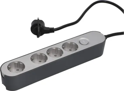 Produktbild von Unitec Steckdosenleiste Greenline 4-fach 1,8 m silber anthrazit