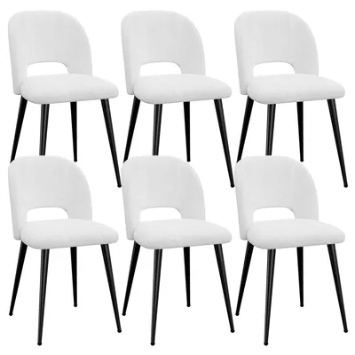 Produktbild von Esszimmerstühle 6er Set Esszimmerstuhl Samt Küchenstühle Weiß