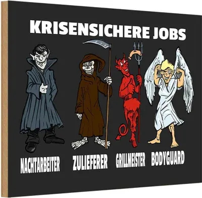 Produktbild von vianmo Holzschild 12x18 cm krisensichere Jobs Nachtarbeiter Beruf Arbeit