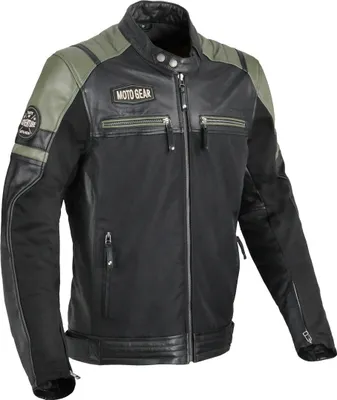 Produktbild von DIFI Memphis Motorrad Leder- / Textiljacke, schwarz/grün, 54