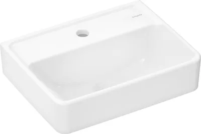 Zdjęcie produktu dla Umywalka hansgrohe Xanuia Q, z otworem na baterię i bez przelewu, 450 × 340 mm, biała błyszcząca, 60230450