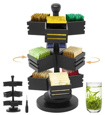 Productafbeelding van Draaibare Theezakjes Organizer met 3 Etages