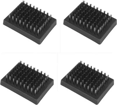 Productafbeelding van Reinigingsborstel Set - Grillborstel Staal - Barbecue Reinigen - Roestvrij Staal - 4 Stuks - Zwart
