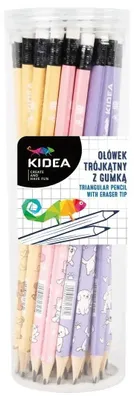 Obrázok produktu pre Trojhranná ceruzka s gumičkou (48 ks) KIDEA – DERFORM