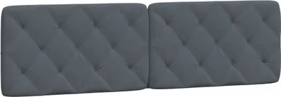 Image de Coussin de tête de lit gris foncé 180 cm velours