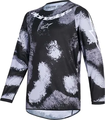 Image de Maillot de motocross Alpinestars Fluid LAHND pour jeunes, noir/blanc, L