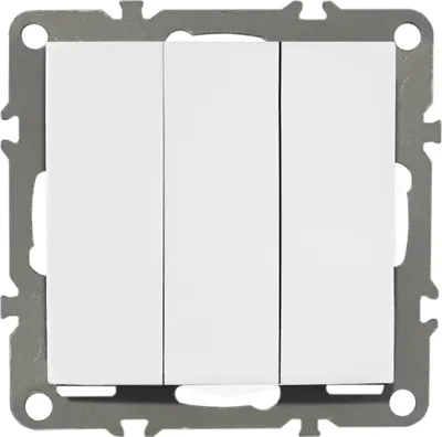 Produktbild von Dreifach Lichtschalter Wandschalter QUADRA weiß