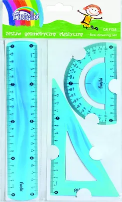 Obrázek produktu pro Sada Geometrické Měřicí Nástroje - Pravítko, Úhloměr, Štěrbinový Úhloměr