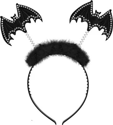 Produktbild von Halloween "Strass Haarreif Fledermaus" | Schwarz