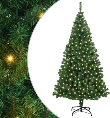 Image de vidaXL Arbre de Noël artificiel avec 300 LED avec support Vert 180 cm