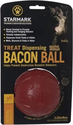 Obrázek produktu pro Hračka guma Chew ball Bacon míč Starmark 8cm červený