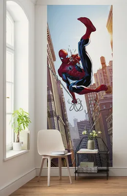 Produktbild von Fleece-Fototapete Spider-Man - Mehrfarbig - 100 x 250 cm