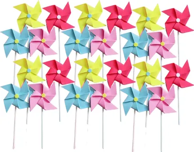 Obrázek produktu pro CANDeal 100Pcs 7.5CM Střední větrný mlýn Cake Topper Různé barvy Cupcake Topper Narozeninová dortová dekorace Picks Party dekorace Příslušenství