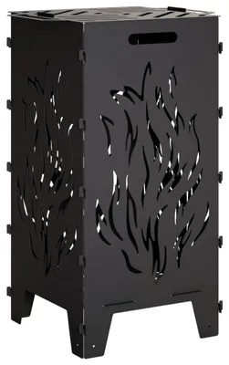 Image de vidaXL, foyer de jardin noir, 47 x 38 x 75 cm, en acier