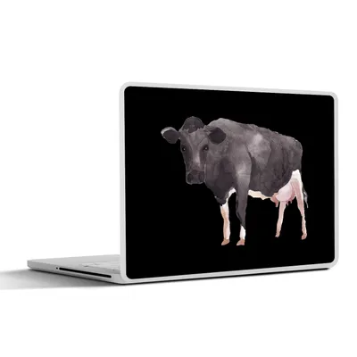 Produktbild von MuchoWow® Laptop Aufkleber Sticker Cover Kuh - Tier - Schwarz 40x30 cm - Laptop Dekoration - Selbstklebend