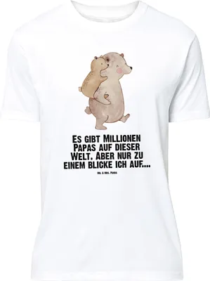 Produktbild von Mr. & Mrs. Panda Tshirt Papa Bär - Weiß - Geschenk, Oversize T-Shirt, mit Spruch, Vatertag, Muttertag, Vater, Shirt, Geburtstag