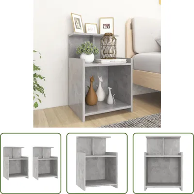 Produktbild von The Living Store Nachttische 2 Stk. Betongrau 40x35x60 cm Holzwerkstoff