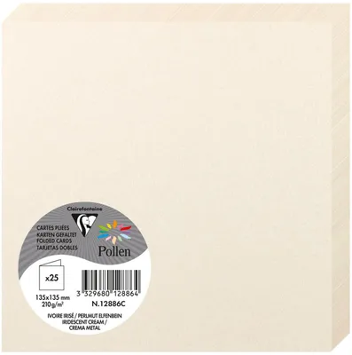 Produktbild von Clairefontaine 12886C, Standard-Grußkarte, Elfenbein, 210 g/m², 135 mm, 135 mm, Frankreich