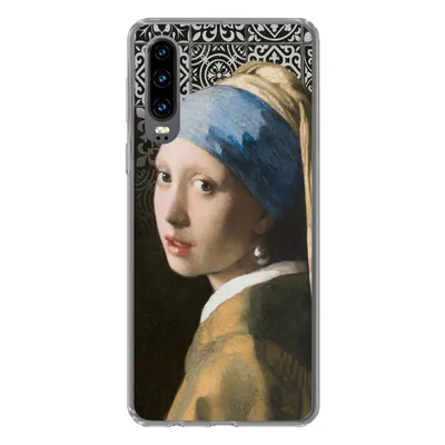 Produktbild von MuchoWow® Handyhülle Schutzhülle Hülle für Huawei P30 Mädchen mit Perlenohrring - Vermeer - Kacheln Silikon Softcase Handy Hülle - Kartenbesitzer
