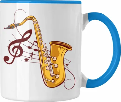 Produktbild von Lustige Saxofon-Tasse Geschenk Saxofonspieler Geschenkidee (Blau)