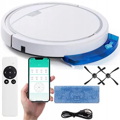 Obrázok produktu pre Robotický vysávač Rs-300 App s 5 režimami, funkciou mopovania a vysávania, s diaľkovým ovládaním cez telefón