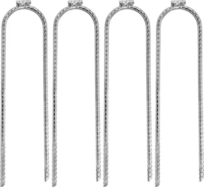 Zdjęcie produktu dla U-profilowa kotwa gruntowa 4 szt. 30 cm ocynkowany stalowy kołek namiotowy U-peg kołek kempingowy stabilny kołek odporny na sztorm kotwa gruntowa do namiotu markiza zestaw kołków metalowych